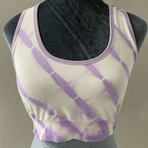 Puma DryCell Seamless Low Support Racerback Sports Bra Womens M Purple Print